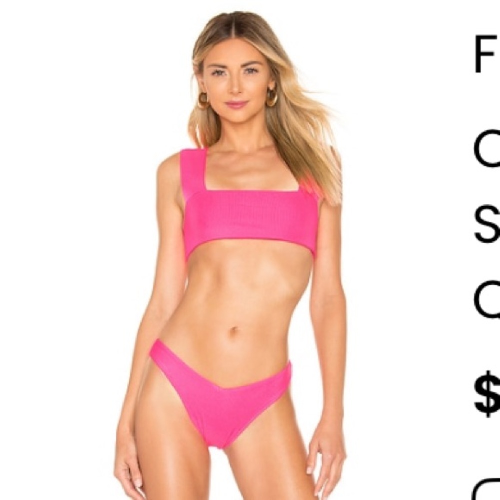Frankie’s Bikini Set - Hot Pink Small Top Medium Bottoms